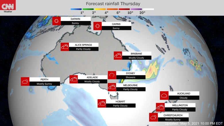 Forecast weather map of Australia