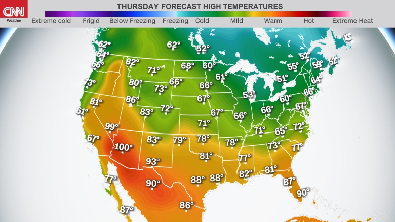 Temperatur Nordamerika von CNN