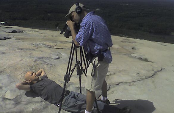 Eric laying down on the Job
