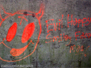 Smiley face painted near one of the crime scenes