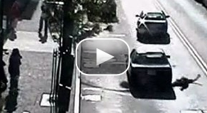 Surveillance video shows a hit and run and the lack of response from passersby.