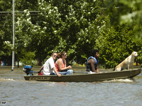 Floodwaters in East Moline, north of Grafton Ill., Tuesday.