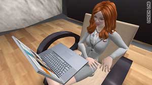Second Life lets workers collaborate in virtual worlds.