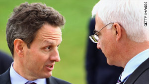 U.S. Secretary of the Treasury Timothy Geithner and British Finance Minister Alistair Darling.