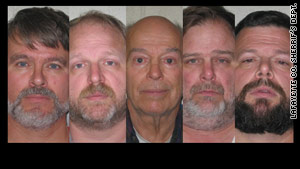 From left: David Mohler, Jared Mohler, Burrell Mohler Sr., Burrell Mohler Jr. and Roland Mohler face charges.