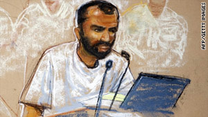 Ali Abd al-Aziz Ali, shown in a 2008 court sketch, is one of five suspects facing trial in connection with the 9/11 attacks.