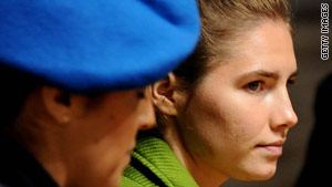 Amanda Knox looks on during a session of her trial last week at the courthouse in Perugia, Italy.