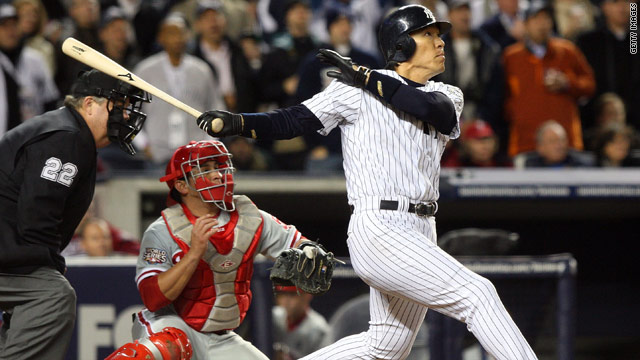 The New York Yankees' Hideki Matsui is the first Japanese-born World Series MVP.