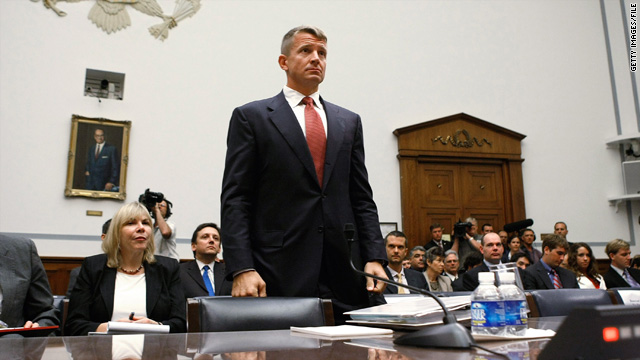 Erik Prince, chairman of Blackwater USA, at a House Oversight and Government Reform Committee hearing October 2, 2007.