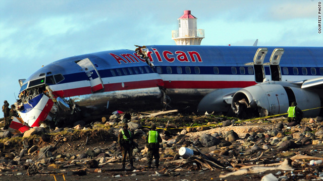 An American Airlines flight carrying 154 passengers slid off a runway while landing in torrential rain in Jamaica, Tuesday.