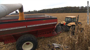 Corn is harvested on the Neale Farm in Fort Calhoun, Nebraska.