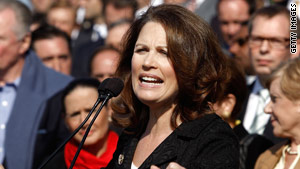 Rep. Michele Bachmann, R-Minnesota, leads a health care rally at the U.S. Capitol on November 5.