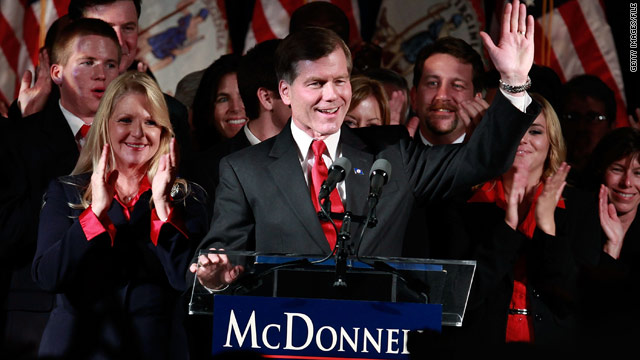 Republican Bob McDonnell celebrates his win as Virginia governor this month. The GOP hopes for a repeat in next year's races.