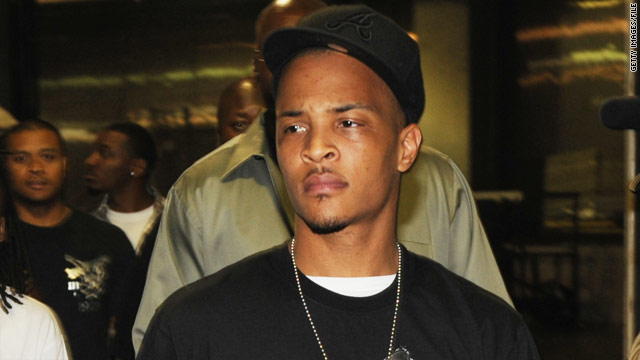 Rapper T.I.., shown here at his final countdown concert, was released from prison on Tuesday.