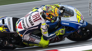 Valentino Rossi built up an unassailable lead over teammate Jorge Lorenzo.