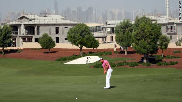 Rafael Cabrera-Bello with the incomplete houses that surround the course.