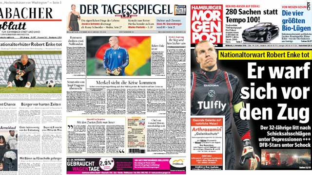 German newspaper reaction to Robert Enke's death