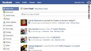 Facebook added a "live feed" to its homepage this week.