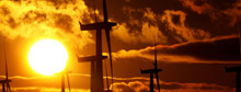 Sunset, wind power