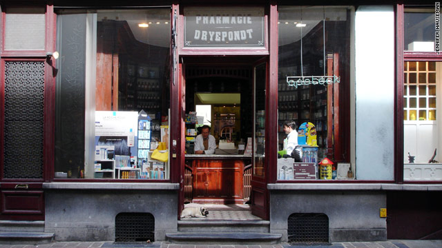 If you need to treat a minor medical condition in Europe, head to a pharmacy, like this one in Bruges, Belgium.