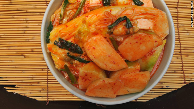 Many Korean-Americans serve the spicy, fermented vegetable dish kimchi alongside turkey on Thanksgiving.