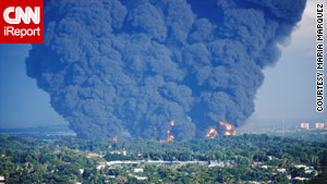 University of Puerto Rico freshman Maria Marquez took this photo of the smoke.