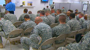 People constantly moved in and out of the Soldier Readiness Center at Fort Hood during a CNN visit in June.