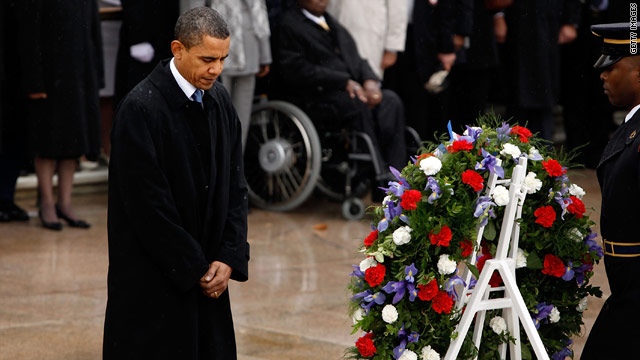 President Obama laid a wreath at the Tomb of the Unknowns on Wednesday.
