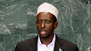 Somali President Sheikh Sharif Sheikh Ahmed, pictured at the United Nations, New York, in September.