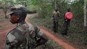 Ugandan soldiers have been working in concert with Congolese forces in fighting Lord's Resistance Army rebels.