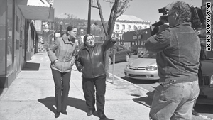 CNN's Soledad O'Brien on the streets of  Shenandoah, Pennsylvania, with Lou Ann Pleva.