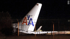 The American Airlines Boeing 737 ran off a runway in Kingston, Jamaica, late Tuesday.