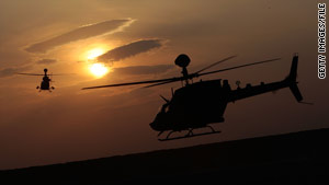 The OH-58 Kiowa is one type of helicopter used by U.S. forces in Afghanistan.
