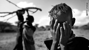 Villagers, such as these in Kenya, face hunger through a shortage of food and water.