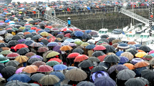 Families and friends of the crew of the Alakrana demonstrate for their release recently in the Basque town of Bermeo.
