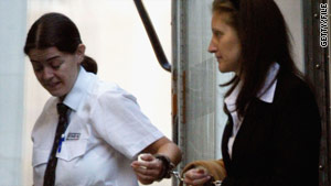 Jane Andrews, above right, arrives at the High Court, London, in September 2003 to appeal against her conviction.