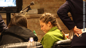 Amanda Knox sits in court during her murder trial in Perugia, Italy, on Thursday.