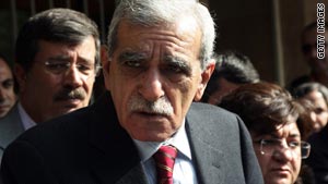 Ahmet Turk, leader of the Democratic Society Party, said his group will withdraw from Turkey's parliament Saturday.