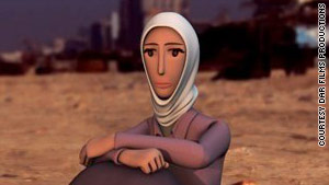 A still from "Fatenah," the first commerical animation to come out of the Palestinian Territories.
