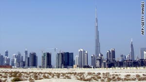 The Burj Dubai is the world's tallest skyscraper standing over 800 meters high.