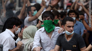 Authorities hope to avoid scenes like this one in Tehran in July, where people took to the streets over the elections.