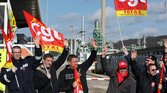 French Total workers were on strike this week.