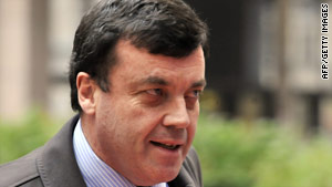 Irish Finance minister Brian Lenihan arrives for the Eurozone finance ministers (ECOFIN) meeting.