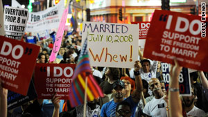 Voter approval of Proposition 8, which bans same-sex marriage, spurred months of protests in California.