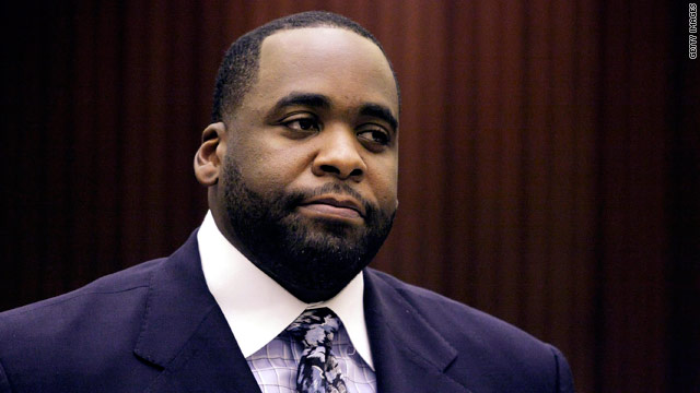 Kwame Kilpatrick, seen here in 2008, served 100 days in jail and was released to five years of probation in February 2009.