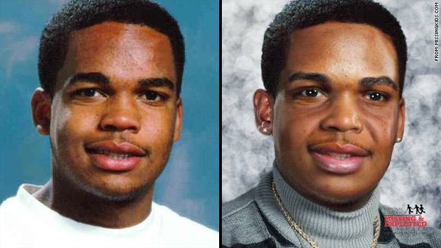 Byron Page was 17 when he disappeared. At age 35, he might look like the age-progressed photo on the right.