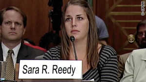 Sara Reedy testified about her post-rape ordeal at the Senate hearings on Tuesday.