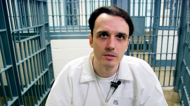 Echols is medium height, about 5’9”- 5’10” and much thinner than the way he appeared at his trial in 1993.  His face is extremely pale, almost ghostly, from lack of sunshine these last 16 years.