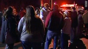 Parents congregated near the school waiting for word on the hostage situation Monday evening.