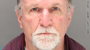 Russell Miller, 68, was arrested after the plane landed in Boise, Idaho.